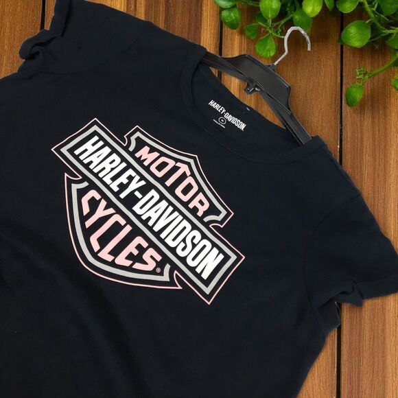 Harley-Davidson Black Graphic T-shirt  women's M - Picture 4 of 6